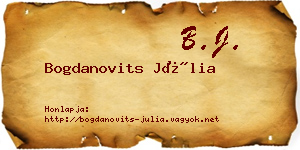 Bogdanovits Júlia névjegykártya